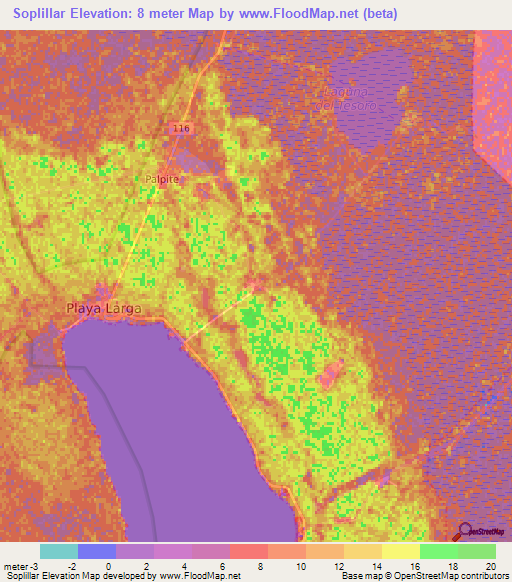 Soplillar,Cuba Elevation Map