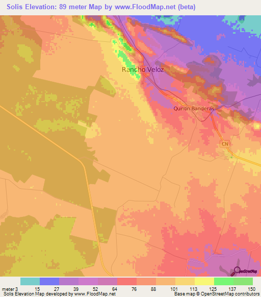 Solis,Cuba Elevation Map