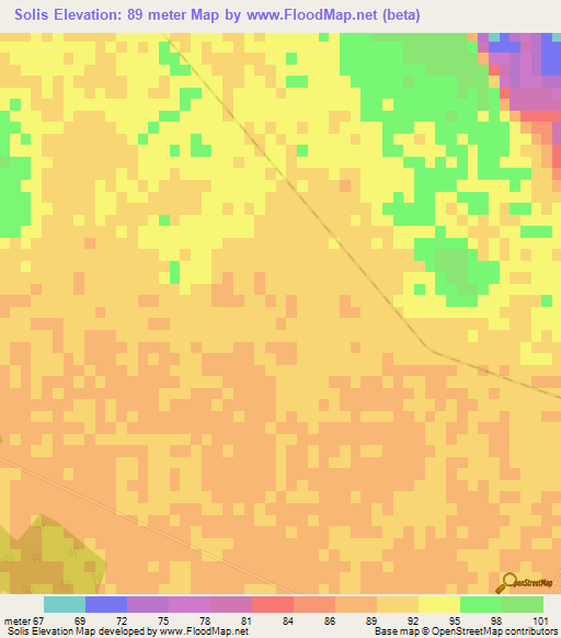 Solis,Cuba Elevation Map