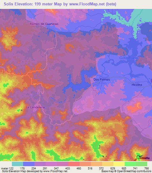 Solis,Cuba Elevation Map
