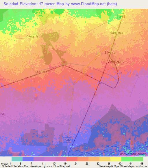 Soledad,Cuba Elevation Map