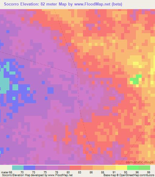 Socorro,Cuba Elevation Map