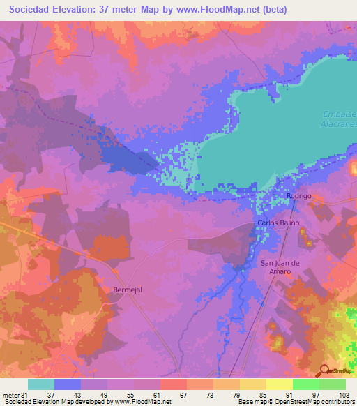 Sociedad,Cuba Elevation Map