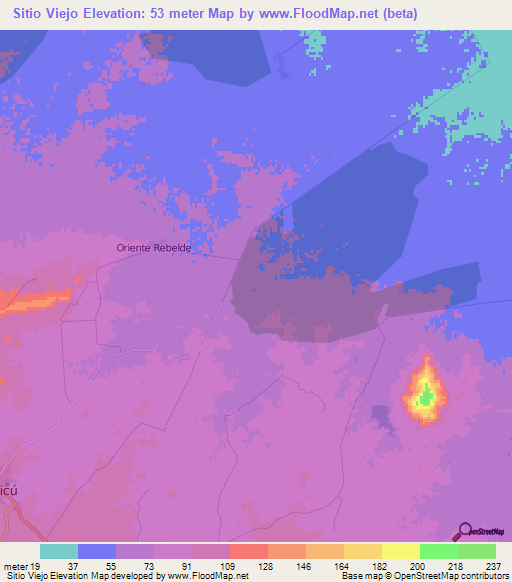 Sitio Viejo,Cuba Elevation Map