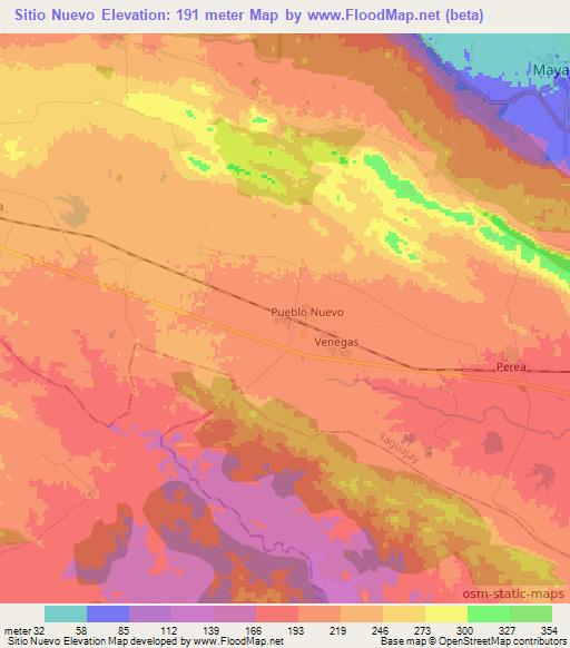 Sitio Nuevo,Cuba Elevation Map