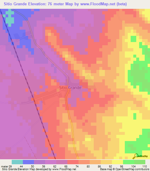 Sitio Grande,Cuba Elevation Map