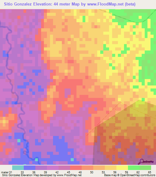 Sitio Gonzalez,Cuba Elevation Map