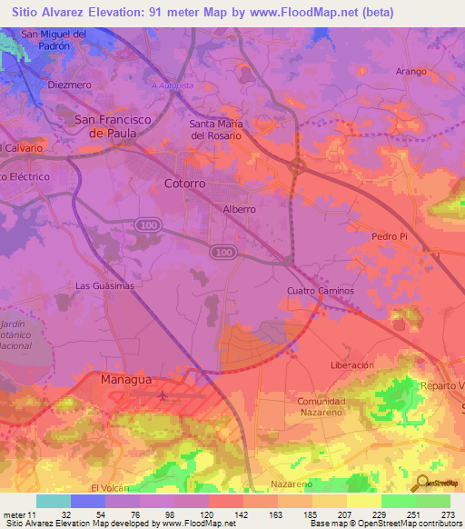 Sitio Alvarez,Cuba Elevation Map