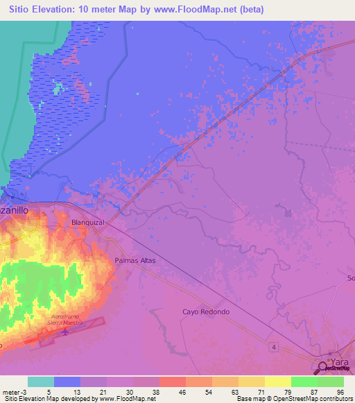 Sitio,Cuba Elevation Map