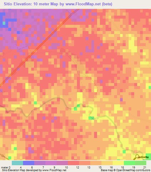 Sitio,Cuba Elevation Map