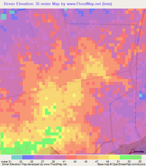 Sirven,Cuba Elevation Map