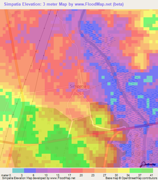 Simpatia,Cuba Elevation Map