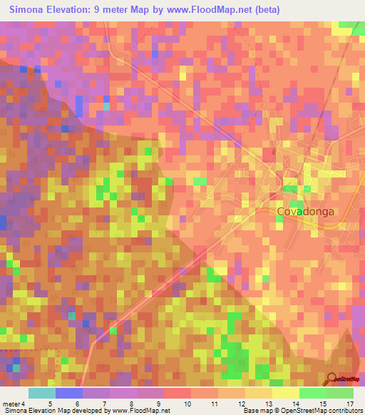 Simona,Cuba Elevation Map