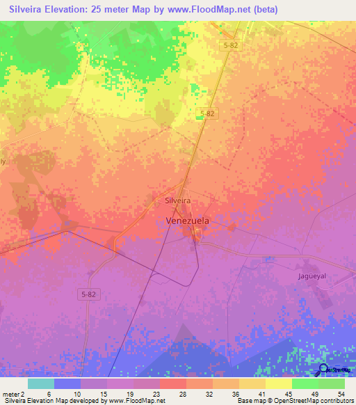 Silveira,Cuba Elevation Map