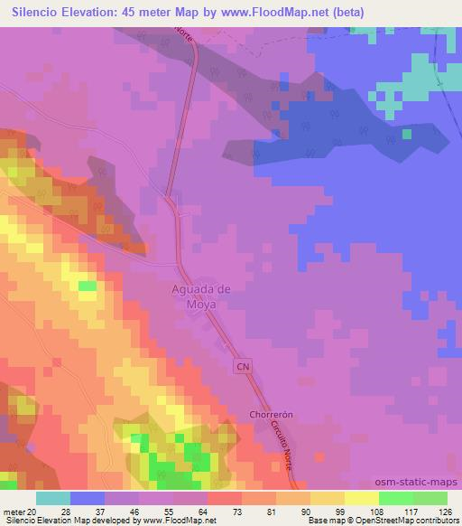 Silencio,Cuba Elevation Map