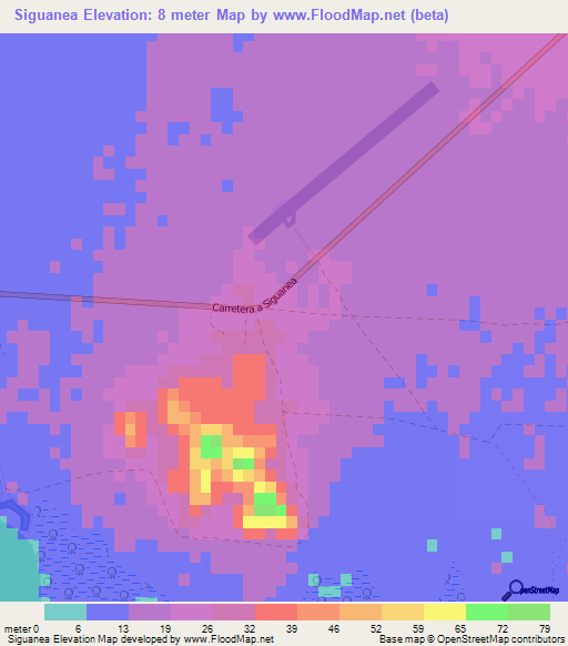 Siguanea,Cuba Elevation Map