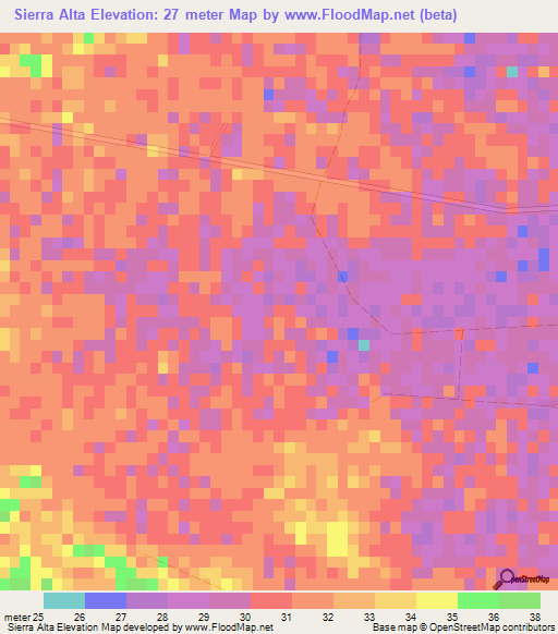 Sierra Alta,Cuba Elevation Map