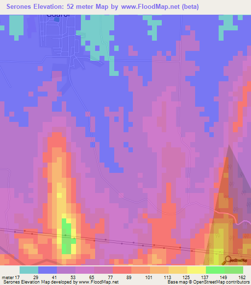 Serones,Cuba Elevation Map