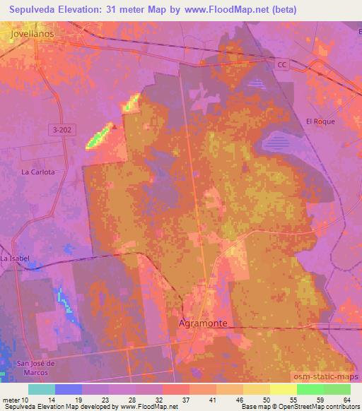 Sepulveda,Cuba Elevation Map