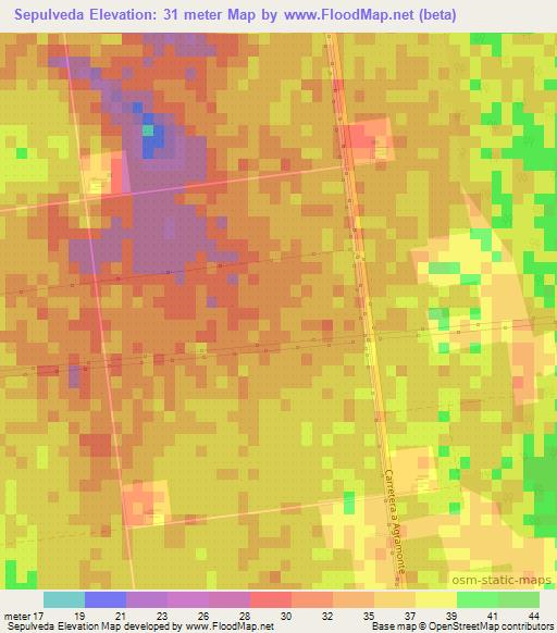 Sepulveda,Cuba Elevation Map