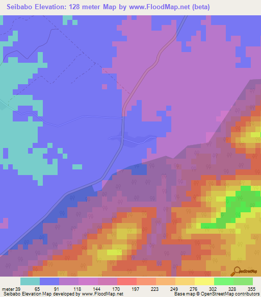 Seibabo,Cuba Elevation Map