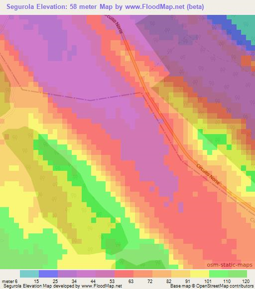 Segurola,Cuba Elevation Map