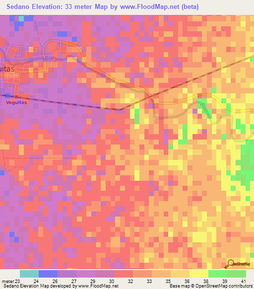 Sedano,Cuba Elevation Map