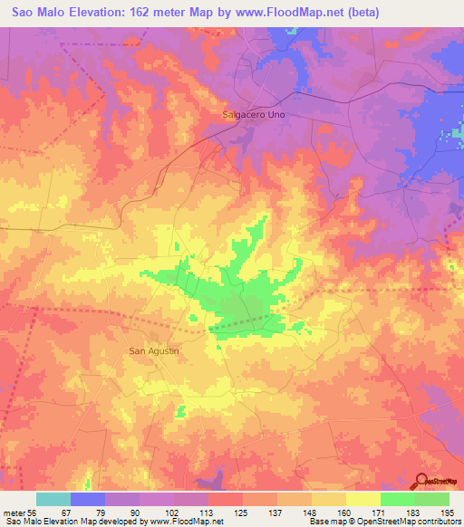 Sao Malo,Cuba Elevation Map