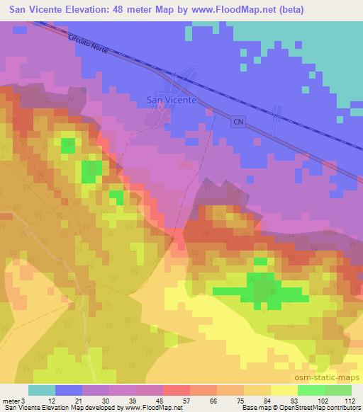 San Vicente,Cuba Elevation Map