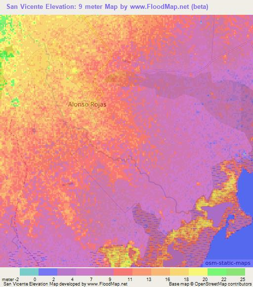 San Vicente,Cuba Elevation Map