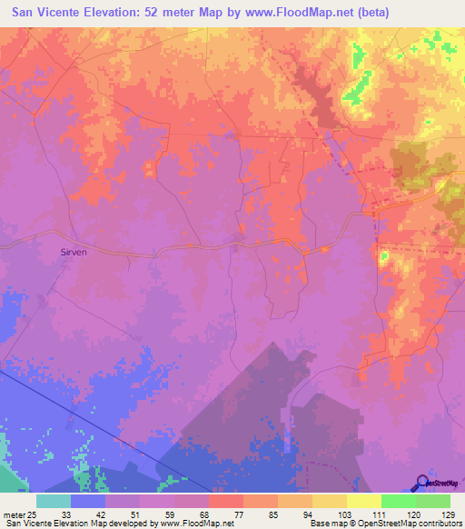 San Vicente,Cuba Elevation Map
