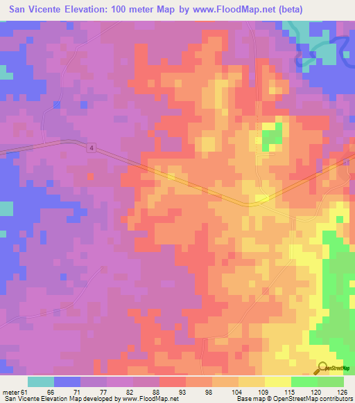San Vicente,Cuba Elevation Map