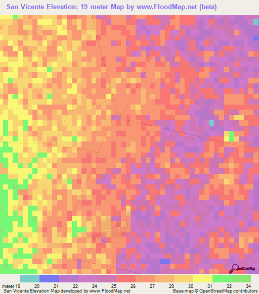 San Vicente,Cuba Elevation Map