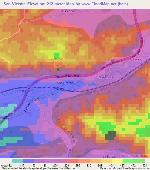 San Vicente,Cuba Elevation Map