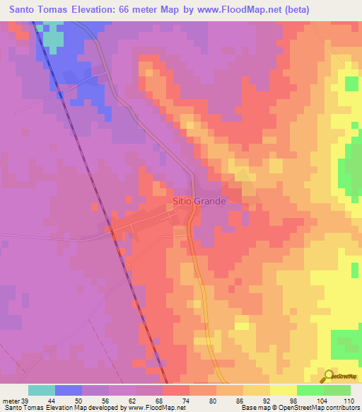 Santo Tomas,Cuba Elevation Map