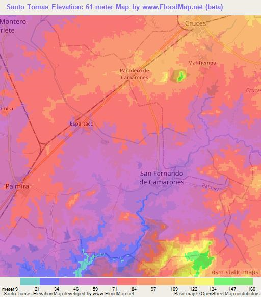 Santo Tomas,Cuba Elevation Map