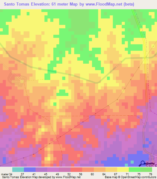 Santo Tomas,Cuba Elevation Map