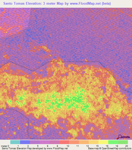 Santo Tomas,Cuba Elevation Map