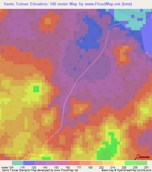 Santo Tomas,Cuba Elevation Map