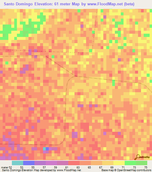 Santo Domingo,Cuba Elevation Map