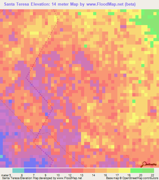 Santa Teresa,Cuba Elevation Map