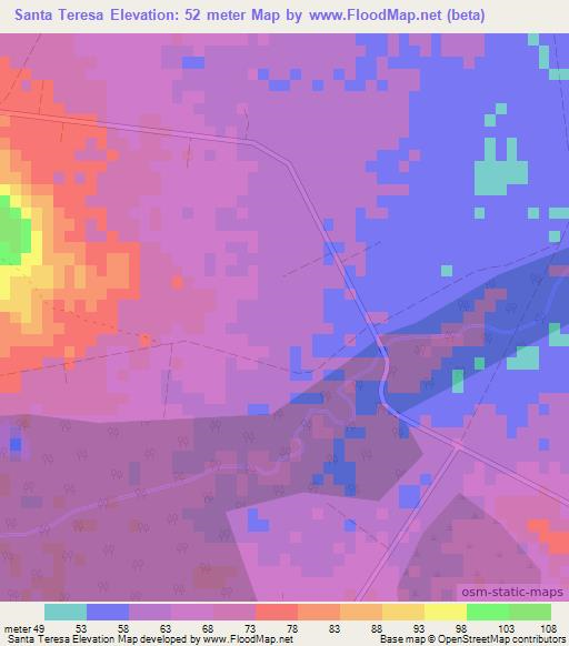 Santa Teresa,Cuba Elevation Map