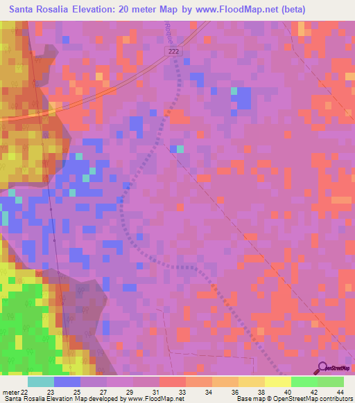 Santa Rosalia,Cuba Elevation Map