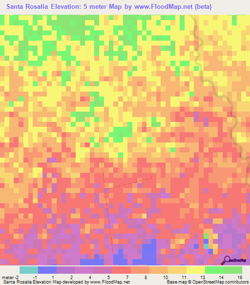 Santa Rosalia,Cuba Elevation Map