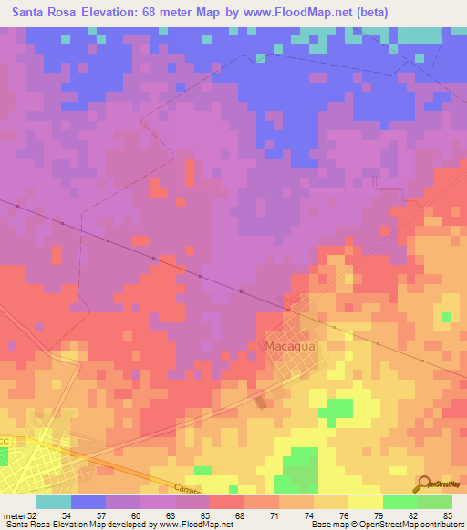 Santa Rosa,Cuba Elevation Map