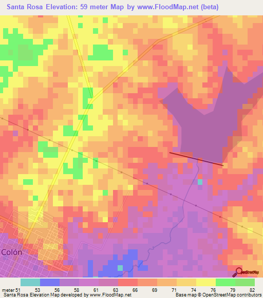 Santa Rosa,Cuba Elevation Map