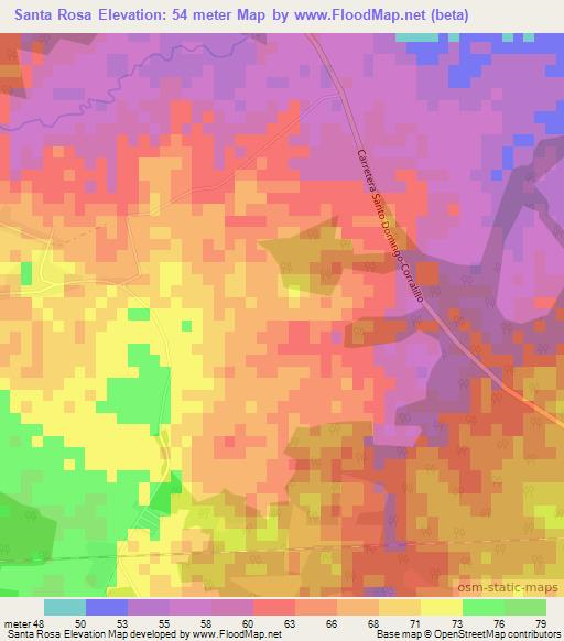 Santa Rosa,Cuba Elevation Map