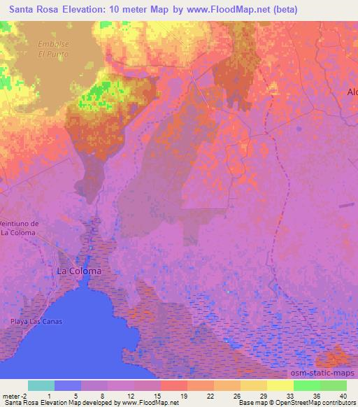 Santa Rosa,Cuba Elevation Map