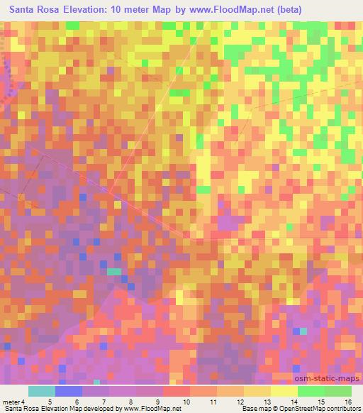 Santa Rosa,Cuba Elevation Map
