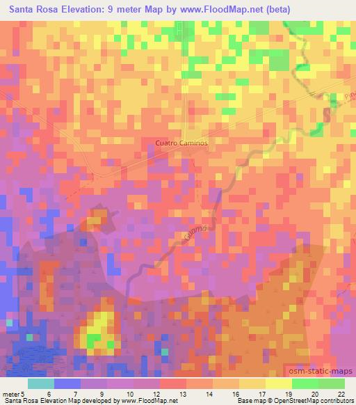 Santa Rosa,Cuba Elevation Map